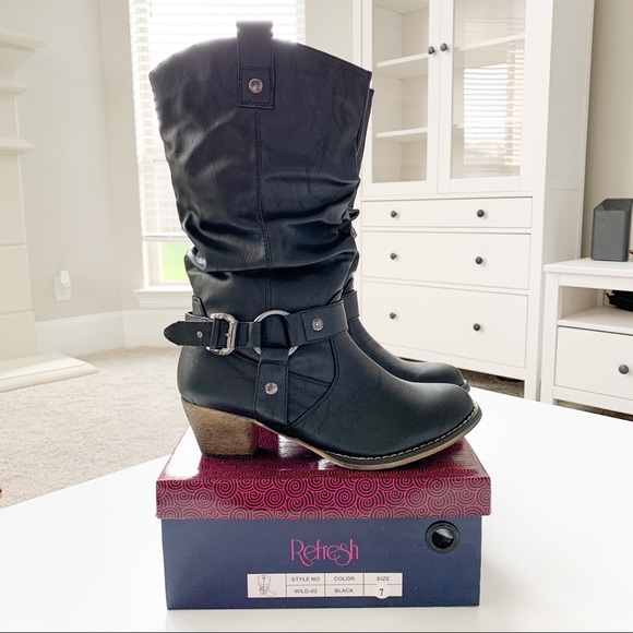 Refresh Black Cowboy Boot - Picture 8 of 9